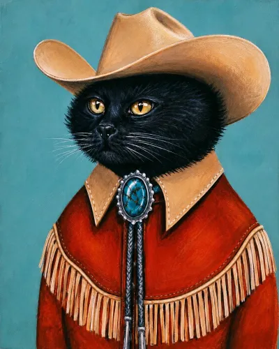 Clint Eastpurr, 11x16, Acrylic on Canvas