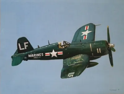 Marine Corsair Against Sky