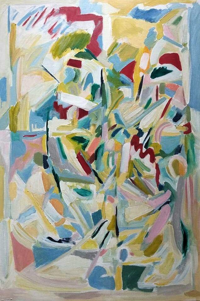 Pentimento<br>Acrylic paint on stretched canvas (framed)<br> 48 x 36 inches<br> Courtesy of the Eureka VA Medical Clinic